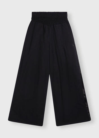 wide leg smock pants | black