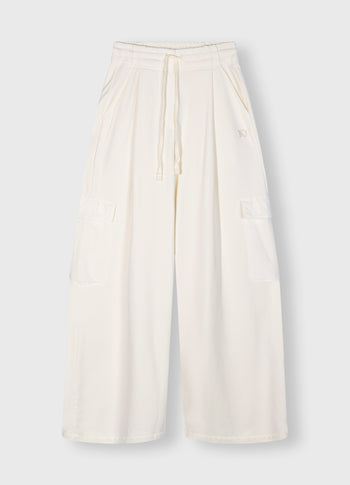 wide leg cargo pants | light natural