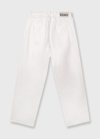 straight leg pants twill | optic white