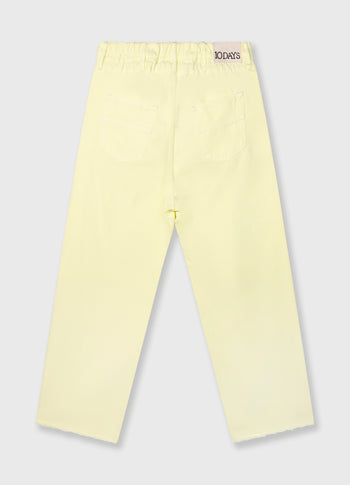 straight leg pants twill | pastel yellow