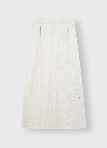 knitted maxi skirt | white grey melee