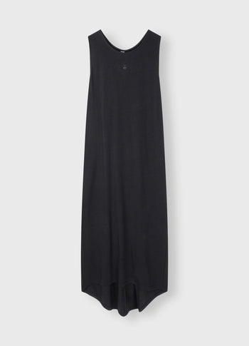soft cinch back dress | black