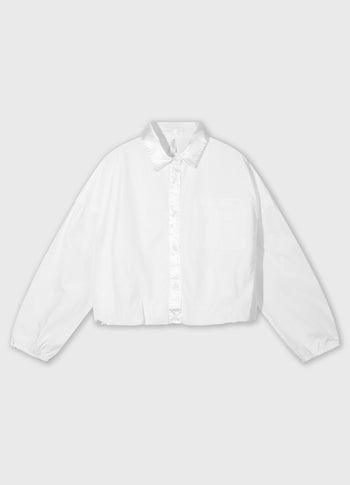 cropped smoking blouse | white