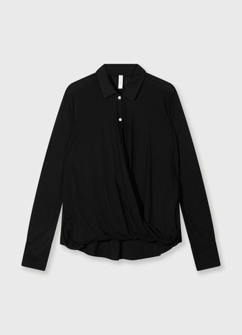 wrap blouse | black