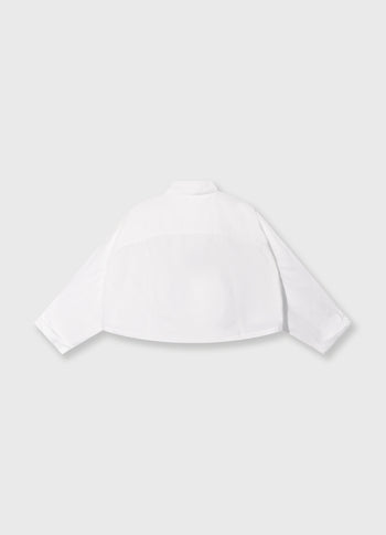 oversized cropped shirt | ecru