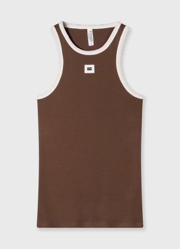 tank top rib contrast | truffle