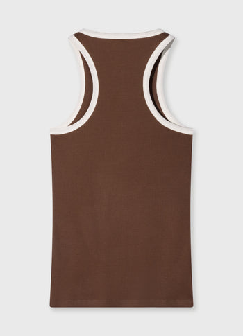 tank top rib contrast | truffle