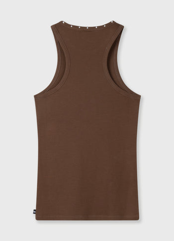 tank top pearls | dark truffle