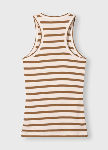 tank top rib stripes | ecru/suede