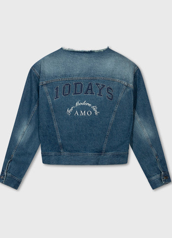 denim logo jacket | blue denim
