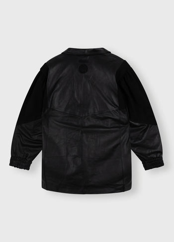 leather workwear jacket | black