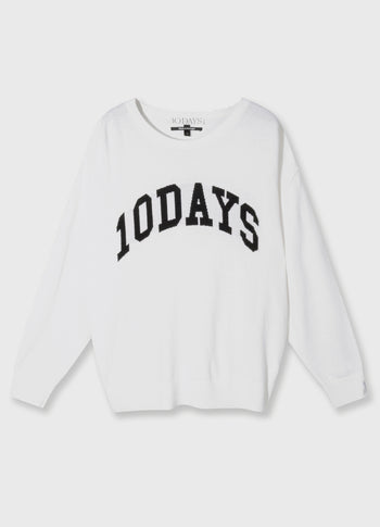 statement sweater knit | white