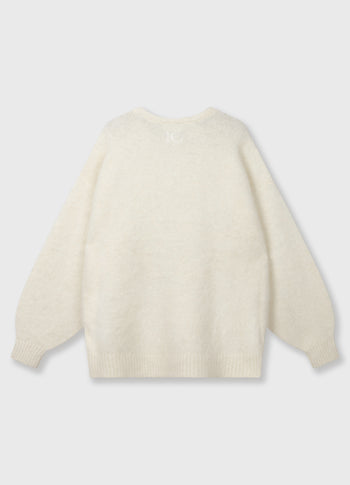 statement knit sweater | ecru