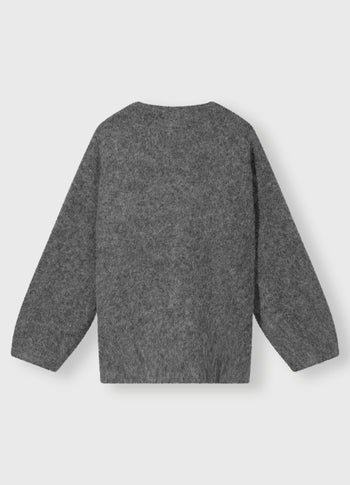 v-neck hairy knit sweater | antra melee