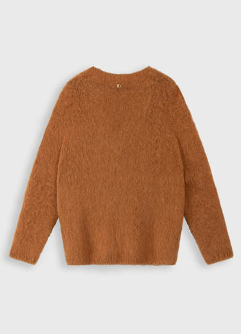 v-neck knit sweater | suede