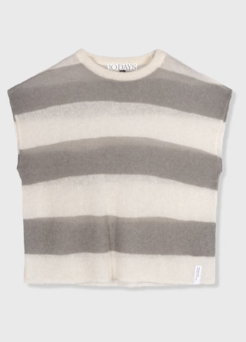 knit top stripes | ecru/sage