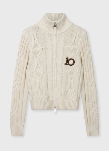 cable knit zip | pearl