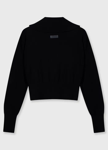 slim knit cardigan | black