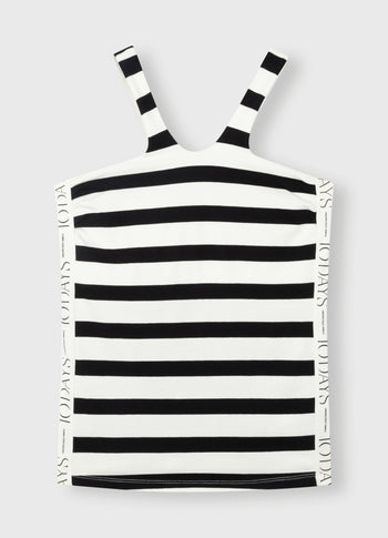 sporty wrapper stripes | ecru/black