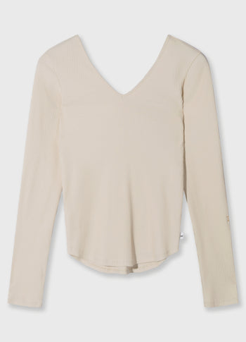 v-neck long sleeve ballet top | light earth