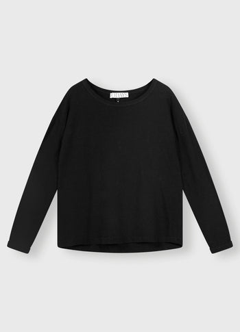 longsleeve tee linen | black