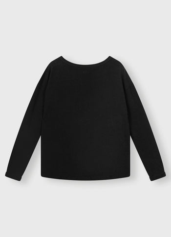 longsleeve tee linen | black
