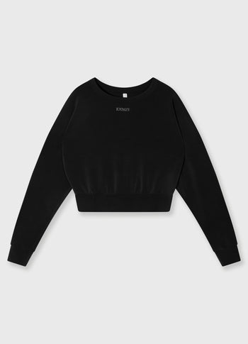 soft scuba cropped sweater | black