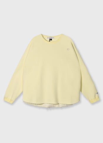 raw edge sweater | pastel yellow