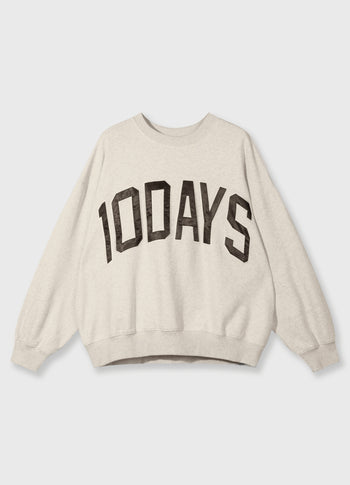 baseball sweater 10DAYS | soft white melee