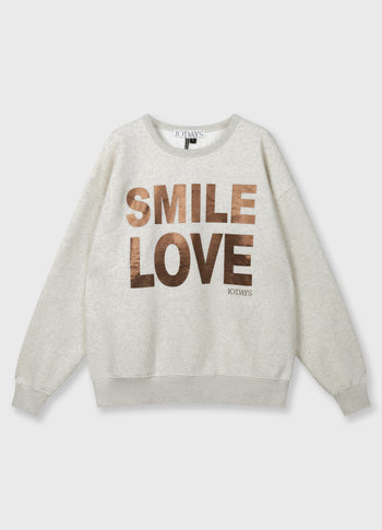 statement sweater smile love | soft white melee