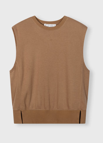 sleeveless sweater | cedar brown