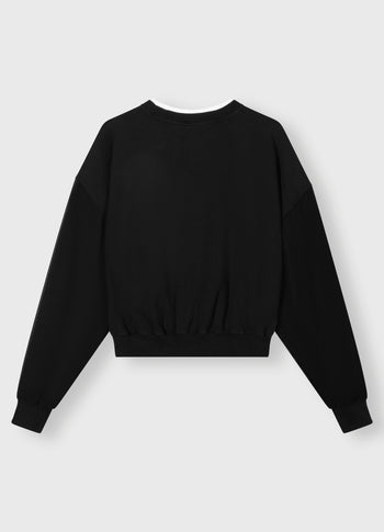 pleated sweater chiffon | black