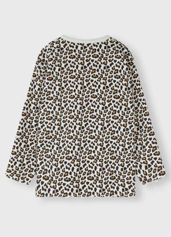 raw edge statement sweater leopard | light grey melee