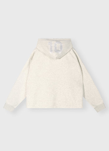 statement zip hoodie | soft white melee