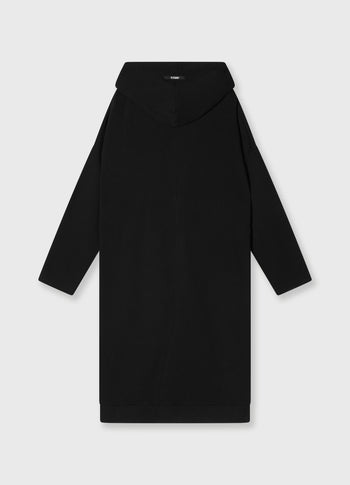 long zip hoodie fleece | black