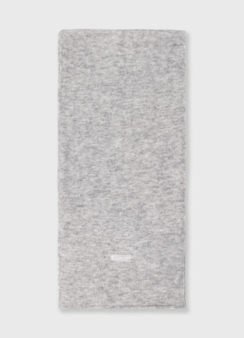 soft hairy knit scarf | light grey melee