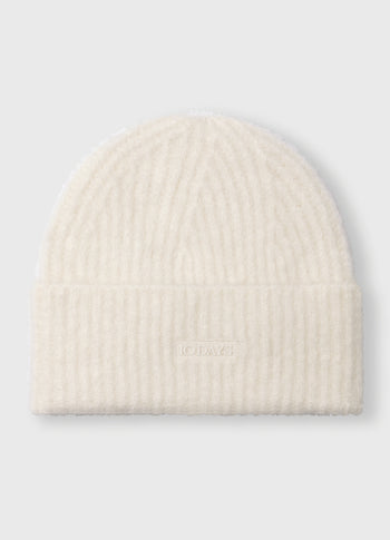 hairy knit beanie | ecru
