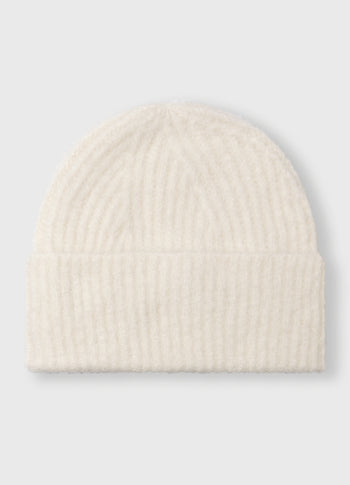 hairy knit beanie | ecru