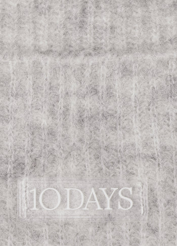 soft hairy knit beanie | light grey melee