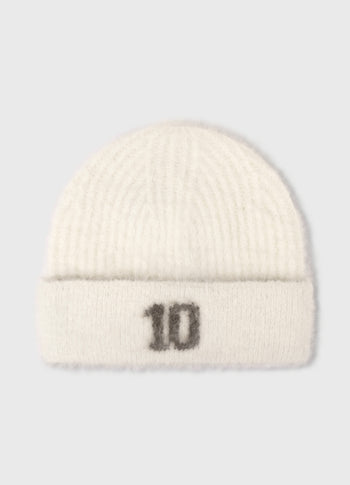 hairy knit beanie | ecru