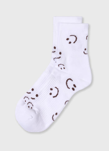 socks all-over smile | white