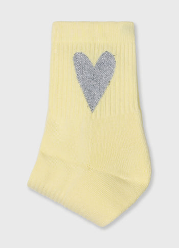 socks heart | pastel yellow