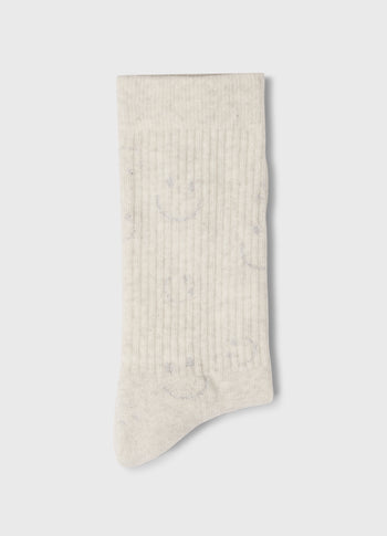 socks all-over smile | soft white melee