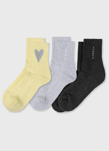3-pack socks | pastel yellow