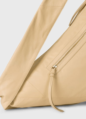 leather shoulder bag | pearl