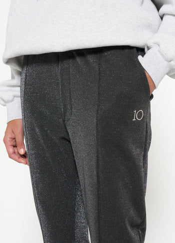 flared pants glitter | black