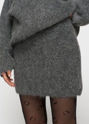 mini hairy knit skirt | antra melee