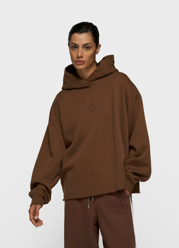 statement hoodie | dark truffle