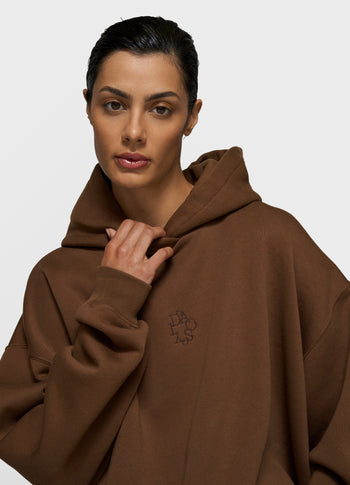 statement hoodie | dark truffle