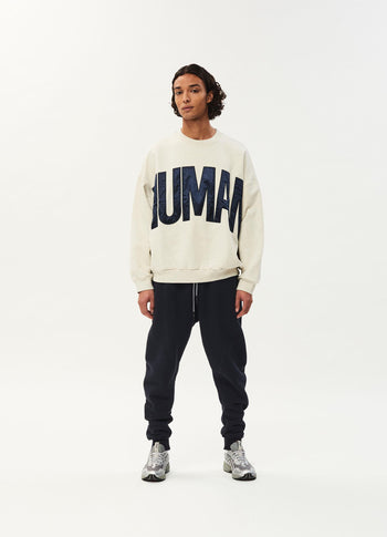 Human fleece sweater | soft white melee